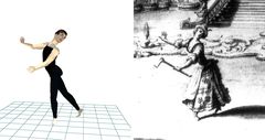 Gezeichnete und digitale Darstellung einer Tanzpose