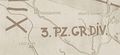 Kartenauszug, mit Schrift 3. PZ.GR.DIV.